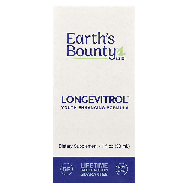 Longevitrol®, омолаживающая формула, 30 мл, без глютена и сахара Earth's Bounty