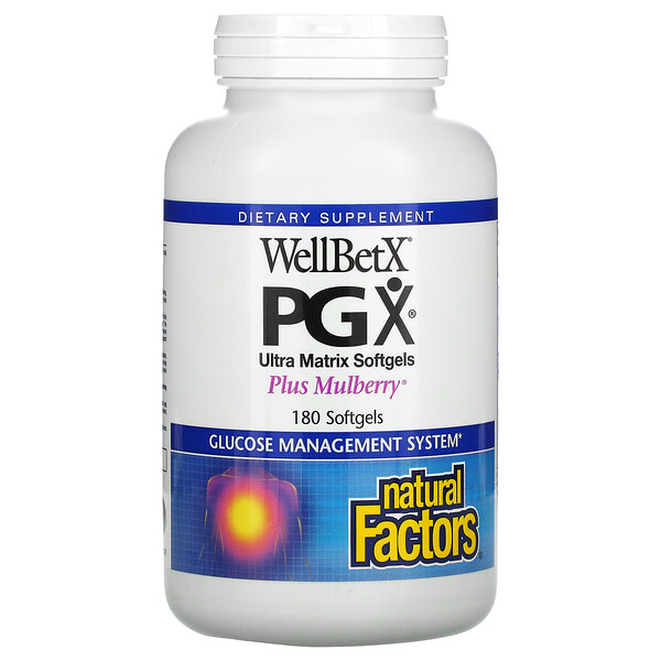WellBetX PGX, Малберри плюс, 180 мягких капсул Natural Factors