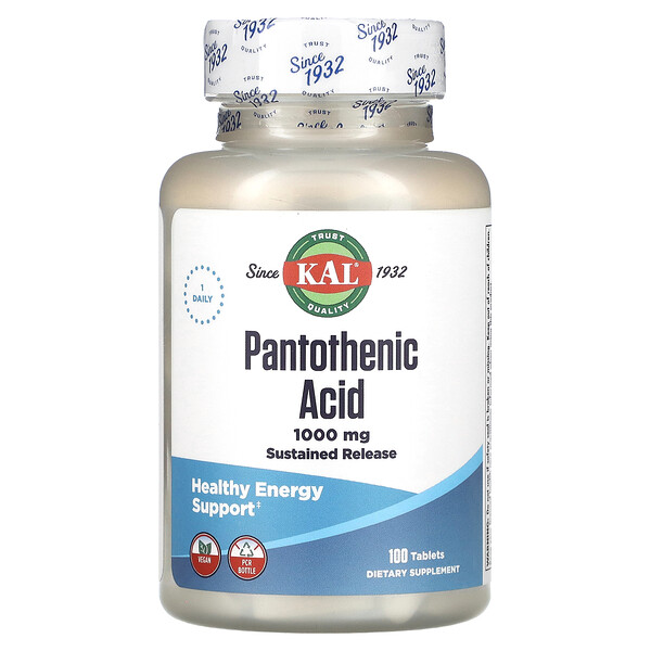 Пантотеновая кислота - 1000 мг - 50 таблеток - KAL KAL