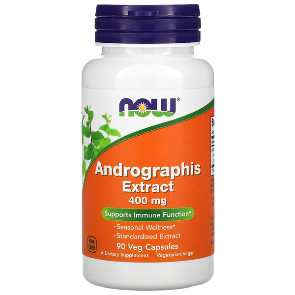 Экстракт андрографиса, 400 мг, 90 растительных капсул NOW Foods