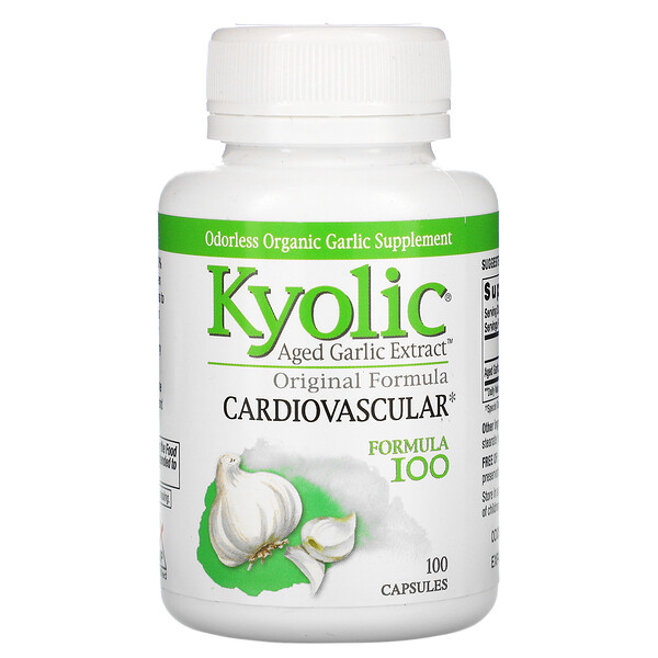 Экстракт выдержанного чеснока, для сердечно-сосудистой системы, оригинальная формула, 100 капсул Kyolic