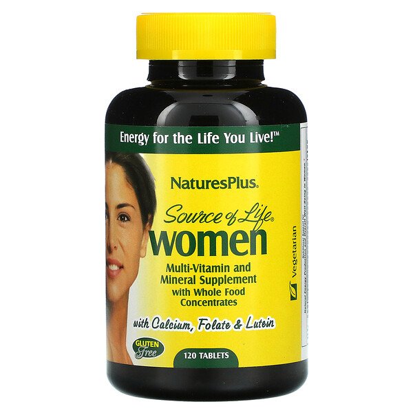 Source of Life, Мультивитаминная и минеральная добавка для женщин с цельнопищевыми концентратами, 120 таблеток NaturesPlus