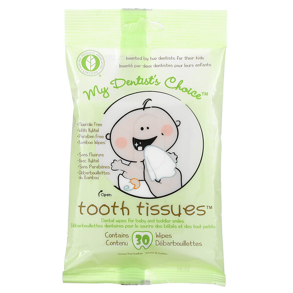 My Dentist's Choice, Стоматологические салфетки для улыбок младенцев и малышей, 30 салфеток Tooth Tissues
