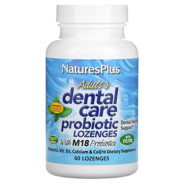 Пробиотик для ухода за зубами для взрослых, мята перечная, 60 пастилок NaturesPlus