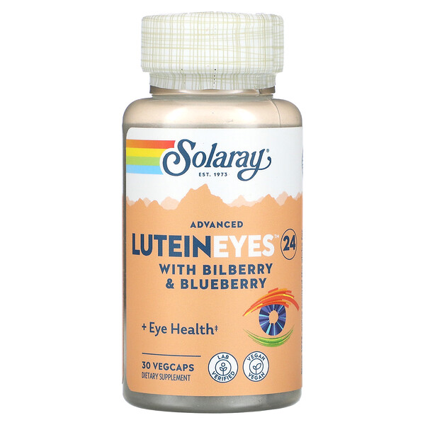 Advanced Lutein Eyes 24, 24 мг, 30 растительных капсул Solaray