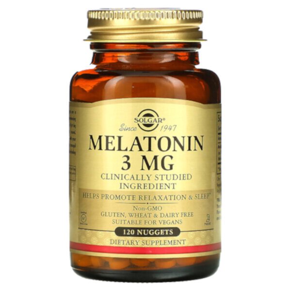 Мелатонин, 3 мг, 120 наггетсов Solgar