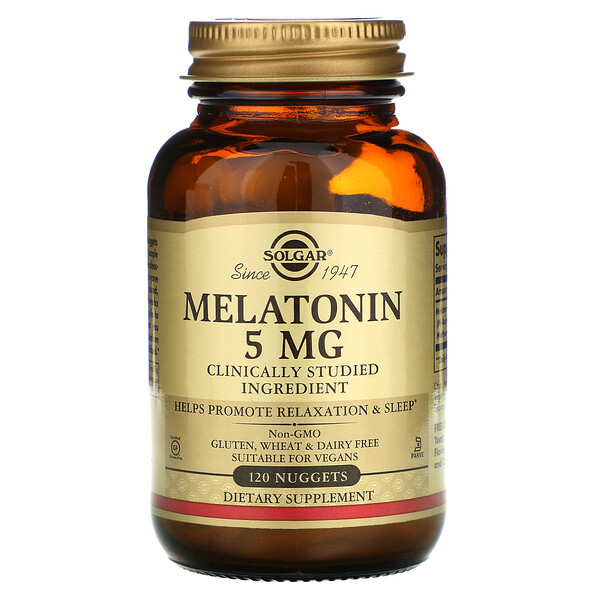 Мелатонин, 5 мг, 120 наггетсов Solgar