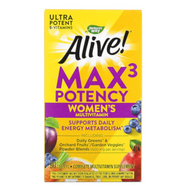 Живой! Max3 Potency, мультивитамины для женщин, 90 таблеток Nature's Way