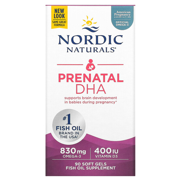 Prenatal DHA, формула без вкуса, 90 мягких желатиновых капсул Nordic Naturals