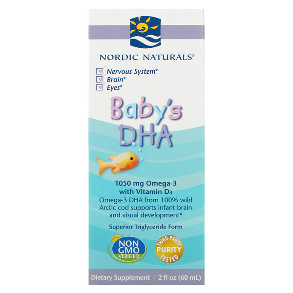 Детская ДГК с витамином D3, 1050 мг, 2 жидких унции (60 мл) Nordic Naturals