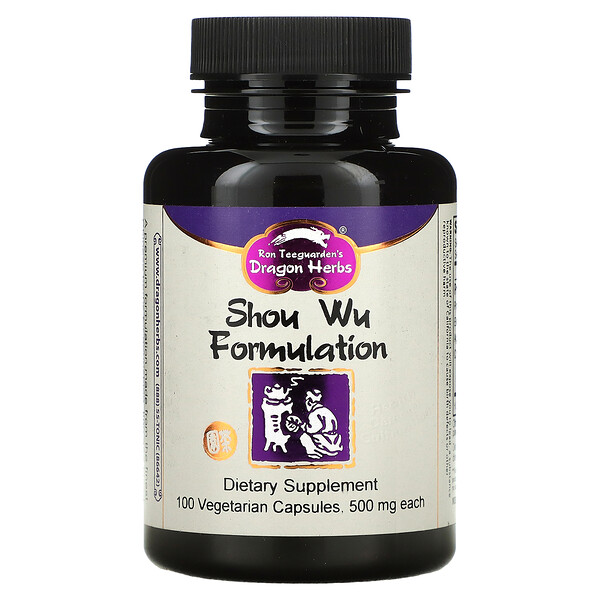 Shou Wu Formulation, 500 мг, 100 вегетарианских капсул Dragon Herbs