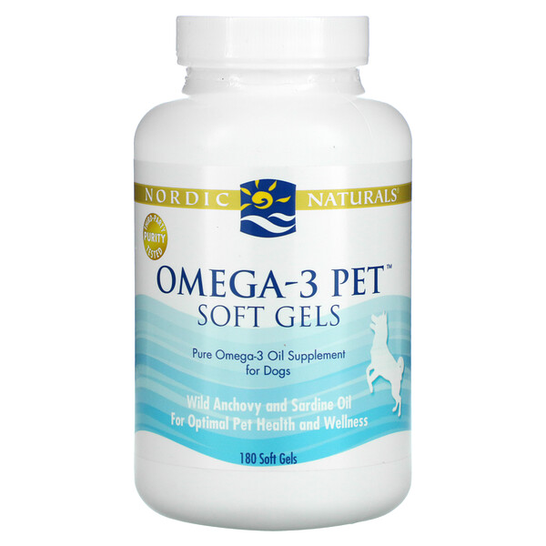 Omega-3 Pet, для собак, 180 мягких желатиновых капсул Nordic Naturals