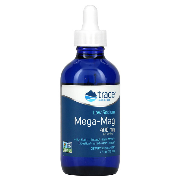 Мега-Маг, низкий уровень натрия - 400 мг - 118 мл - Trace Minerals Research Trace Minerals Research