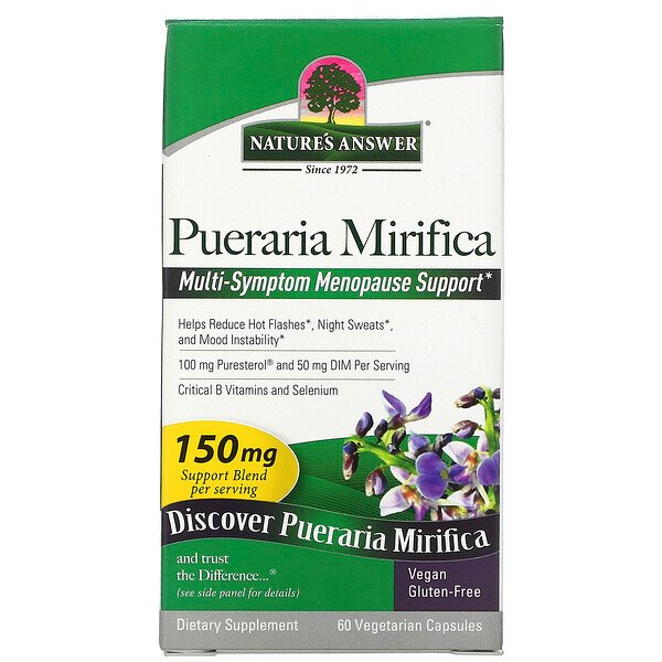 Пуэрария Мирифика, 150 мг, 60 вегетарианских капсул Nature's Answer