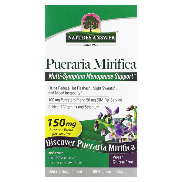 Пуэрария Мирифика, 150 мг, 60 вегетарианских капсул Nature's Answer