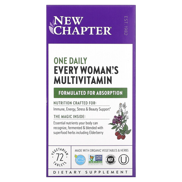 Женский мультивитамин на каждый день - 72 вегетарианские таблетки - New Chapter New Chapter