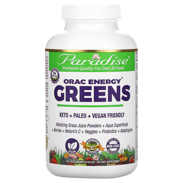 ORAC Energy Greens, 120 вегетарианских капсул Paradise Herbs
