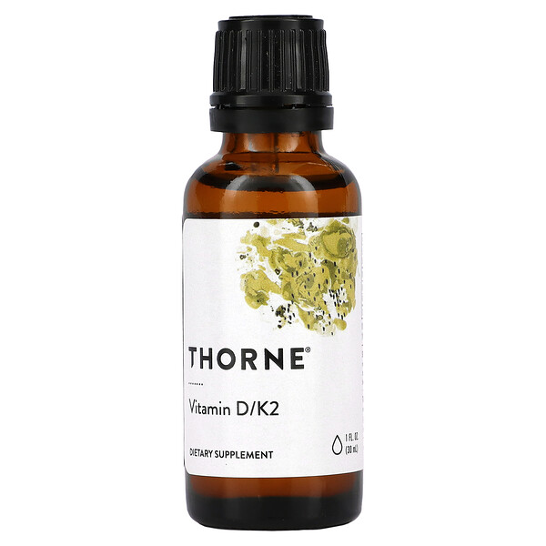 Витамин D/K2, 1 жидкая унция (30 мл) Thorne Research