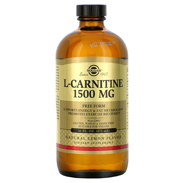 L-карнитин, натуральный лимон, 1500 мг, 16 жидких унций (473 мл) Solgar
