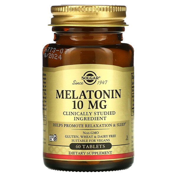 Мелатонин, 10 мг, 60 таблеток Solgar