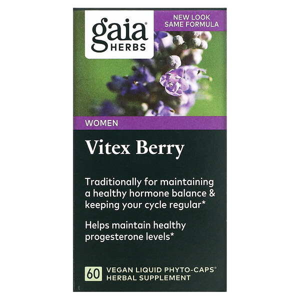 Vitex Berry for Women, 60 веганских жидких фито-капсул Gaia Herbs