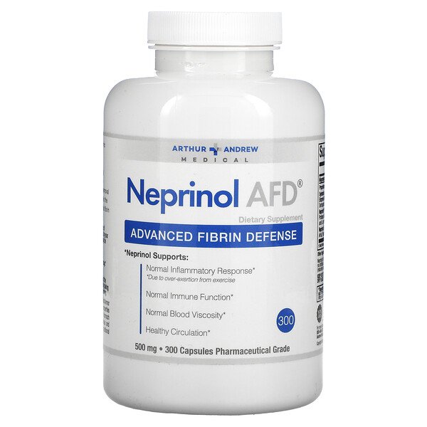 Neprinol AFD, Защита Фибрина, 500 мг - 300 капсул - Arthur Andrew Medical Arthur Andrew Medical