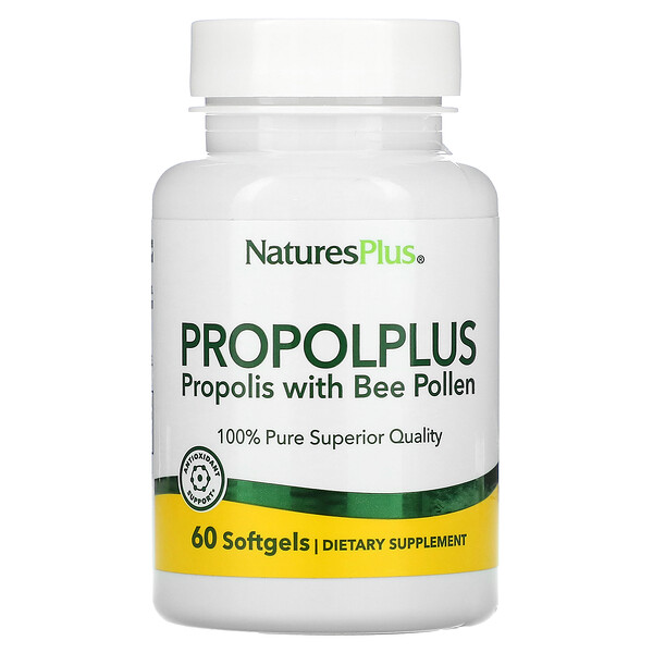 Propolplus, Прополис с пчелиной пыльцой, 60 мягких таблеток NaturesPlus