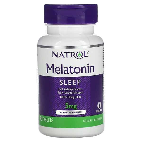 Мелатонин, Экстра Сила, 5 мг, 60 таблеток - Natrol Natrol