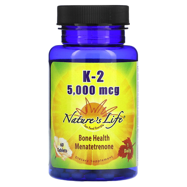 K-2 - 5000 мкг - 60 таблеток - Nature's Life Nature's Life