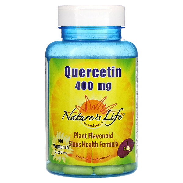 Кверцетин, 400 мг, 100 вегетарианских капсул Nature's Life