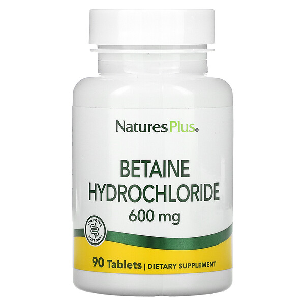 Бетаина гидрохлорид, 600 мг, 90 таблеток NaturesPlus