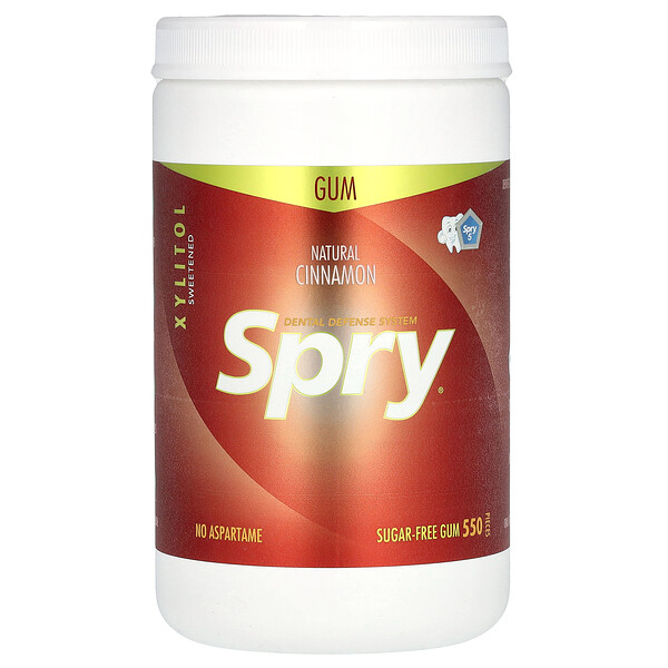 Spry, Chewing Gum, Natural Cinnamon, Sugar Free, 550 Pieces, (660 g) Xlear