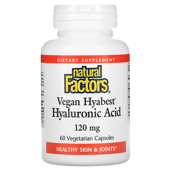 Гиалуроновая Кислота Hyabest - 120 мг - 60 вегетарианских капсул - Natural Factors Natural Factors