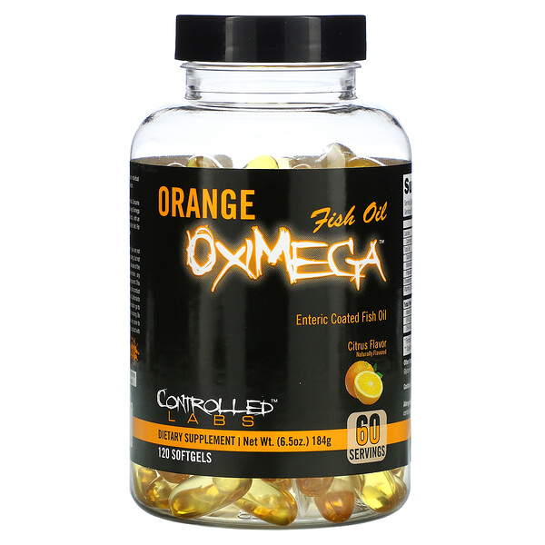 Orange OxiMega Fish Oil, цитрусовые, 120 мягких желатиновых капсул Controlled Labs