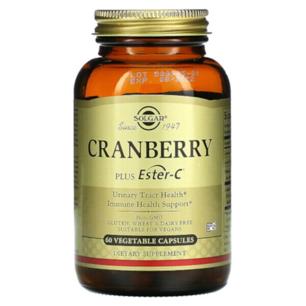 Cranberry Plus Ester-C, 60 Vegetable Capsules (Растительные капсулы) Solgar