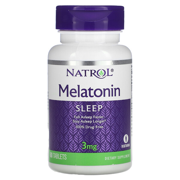 Мелатонин, 3 мг, 60 таблеток Natrol