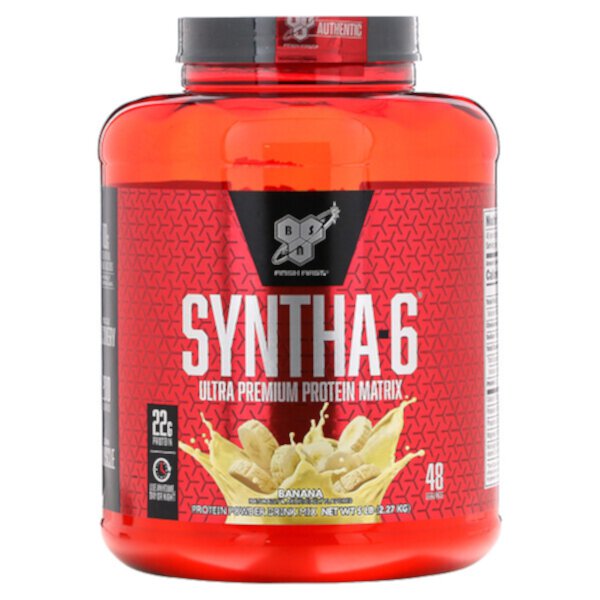Syntha-6, Ultra Premium Protein Matrix, банан, 5 фунтов (2,27 кг) BSN