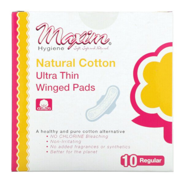 Ультратонкие подушечки с крыльями, обычные, 10 подушечек Maxim Hygiene Products