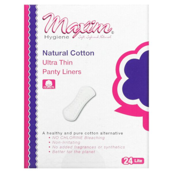 Ультратонкие ежедневные прокладки, легкие, 24 ежедневных прокладки Maxim Hygiene Products