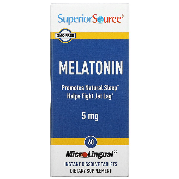Мелатонин - 5 мг - 60 микролингвальных таблеток - Superior Source Superior Source