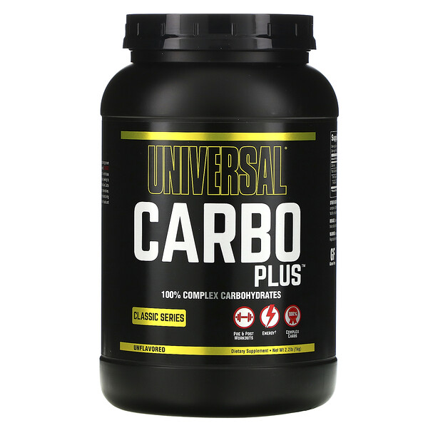 Carbo Plus, 100% комплекс углеводов, без вкуса, 2,2 фунта (1 кг) Universal Nutrition