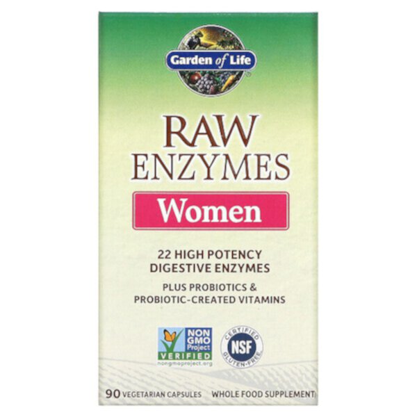 RAW Enzymes, Women, 90 Vegetarian Capsules (Вегетарианские капсулы) Garden of Life