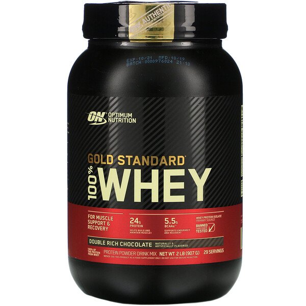 Gold Standard 100% Whey, двойной насыщенный шоколад, 2 фунта (907 г) Optimum Nutrition