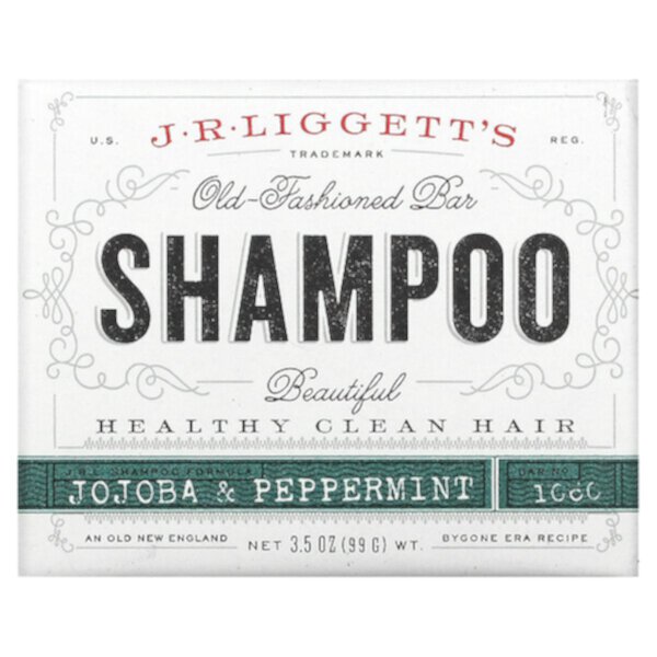 Old Fashioned Shampoo Bar, жожоба и мята, 3,5 унции (99 г) J.R. Liggett's