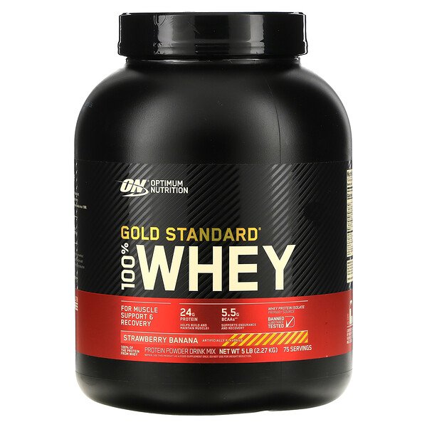 Gold Standard 100% Whey, Клубника Банан - 2.27 кг - Optimum Nutrition Optimum Nutrition