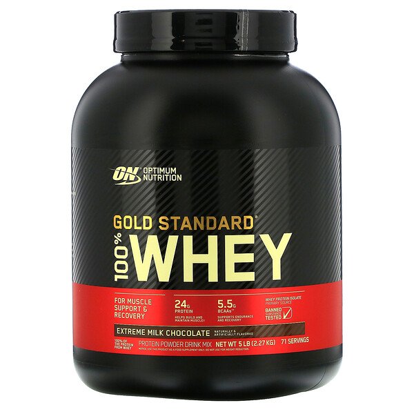 Gold Standard 100% Whey, экстремальный молочный шоколад, 5 фунтов (2,27 кг) Optimum Nutrition