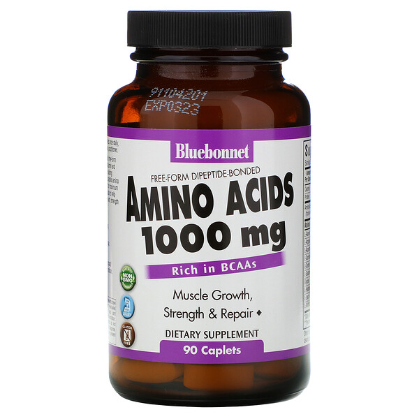 Аминокислоты, 1000 мг, 90 капсул Bluebonnet Nutrition