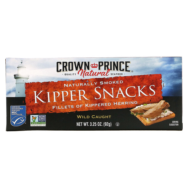Kipper Snacks, натурального копчения, 3,25 унции (92 г) Crown Prince Natural