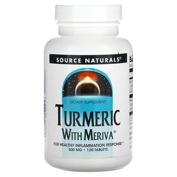 Куркума с Meriva, 500 мг, 120 таблеток Source Naturals