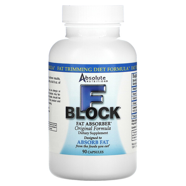 FBlock, Поглотитель жира, оригинальная формула, 90 капсул Absolute Nutrition